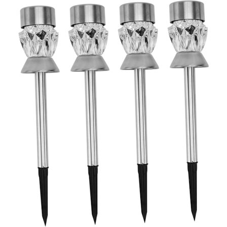 4 st trädgårdslampor gångväg lampor solcellslampor LED utelampor vita nedgrävda lampor plast