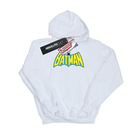 DC Comics Dam/Kvinnor Batman Retro Logo Hoodie XXL Vit White XXL