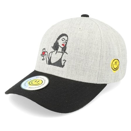 Lucid Smile - Gris adjustable Gorra - Wine Girl Heather Grey/Black Adjustable @ Hatstore