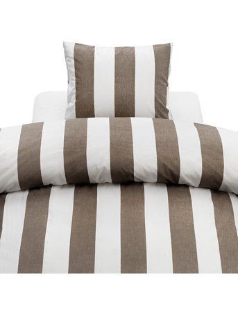 Borganäs of Sweden 2-Dels Set Block Stripe Brun - Brown - 1ST 150X210CM