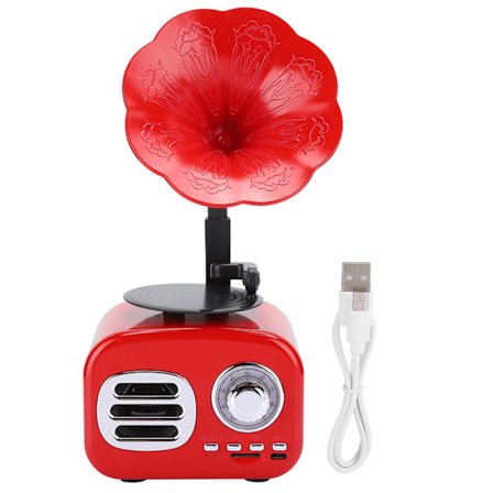 Mini Retro Bluetooth Smart Høyttaler Bærbar Høyttaler Musikkspiller for Stasjonær PC Laptop Rød