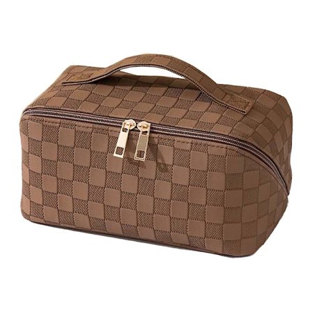 Pu Ternet Kosmetikpung - Vandtæt Opbevaringspose - Bærbar Kosmetisk Pudepose