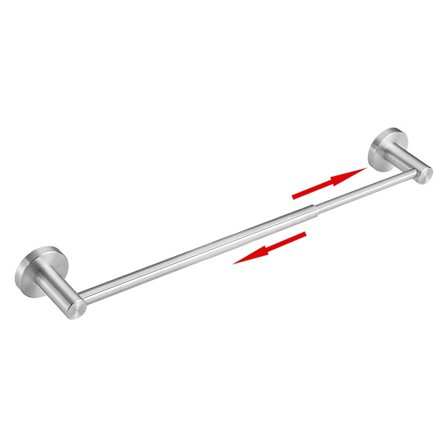Teleskopisk håndklestang, robust, rustfri, justerbar, 304 rustfritt stål, veggmontert stativ, baderomstilbehør