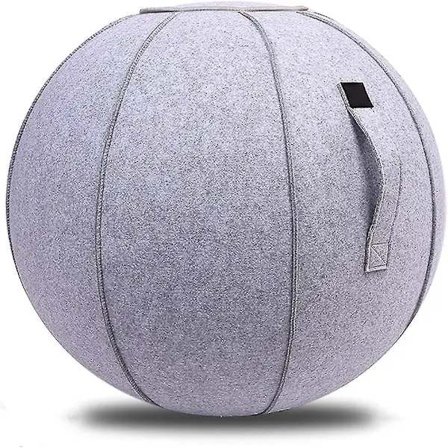 65 cm Siddende Bold til Kontor, Kollegium og Hjem, Pilates Trænings Yoga Bold med Betræk, Letvægts Selvbærende Ergonomisk Holdningsaktiverende Træning