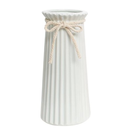 Valkoinen keraaminen uurnamaljakko minimalistiseen moderniin sisustukseen, koristeellinen kukkamaljakko hääillalliselle, toimistolle, makuuhuoneeseen 