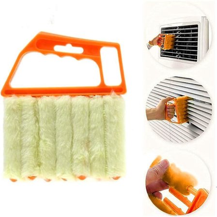 Våt og tørr persiennerengjøringsbørste med ergonomisk håndtak, persienner, hjemmepleie og rengjøringsverktøy, fuktig støvsvamp