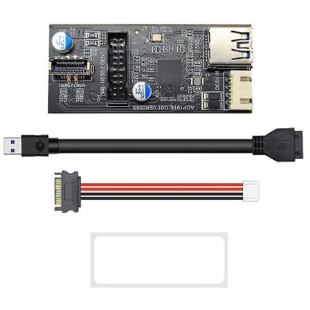 Usb3.2 Front Gen1 19-nastainen liitäntä 19-nastaiseen+type-e(a-key) -sovitin laajennuskortti, jossa Sata15-nastainen 4-nastaiseen kaapeli