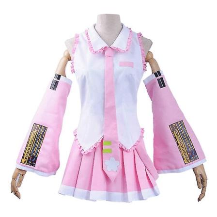 Ny trend Vocaloid Miku Cosplay Peruk Kostym Japan Midiklänning Nybörjare Framtid Miku Cosplay Kvinna Halloween Kvinnokostym Herr Strl,4 S