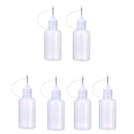 6 kpl 30 ml neulakärki liimapullot DIY Paper Art Quilling työkalu pullo neula pullo soveltaja