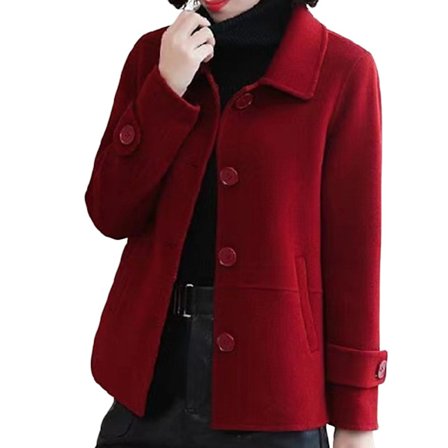 Naisten Essential Lyhyt Takki Naisten Yksirivinen Lyhyt Villakangastakki Arkikäyttöön