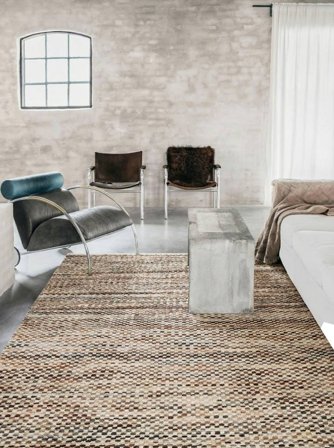 Pebbles 200X300 Rezavá/Hnědá Vlněný Koberec