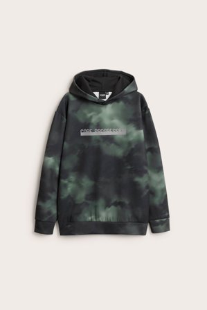 Kappahl | Bluza z kapturem, we wzory | Zielony