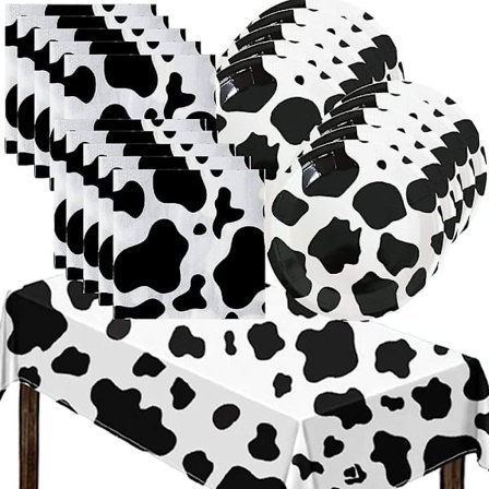 Ko-tema födelsedagsfest dekorationer bordsartiklar set - Ko