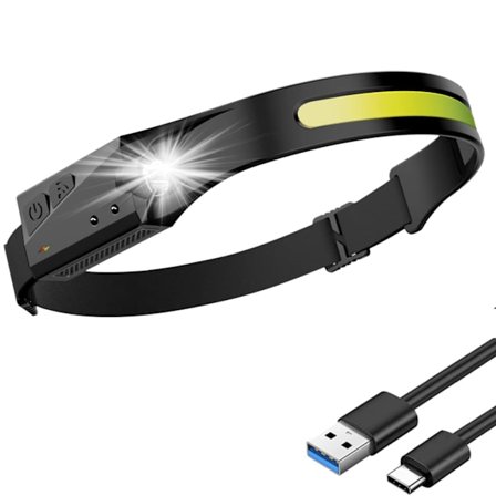 LED pannlampa uppladdningsbar, löpning pannlampa strålkastare med rörelsesensor Vattentålig för löpning Cykling Camping Hundpromenad Fiske Vandring