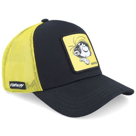 Capslab - Svart trucker Keps - Gaston Yellow/Black A-Frame Trucker @ Hatstore