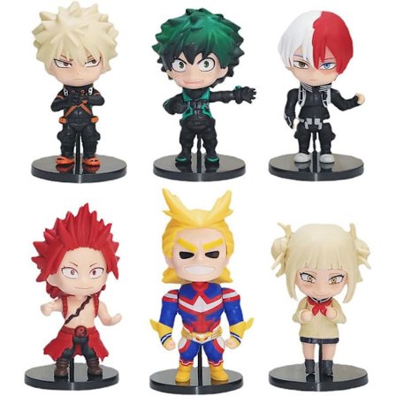 6 stk MHA Todoroki Shouto Actionfigurer Anime Midoriya Izuku Statue Model Håndlavet Figur Ornamenter 10-12 CM Kage