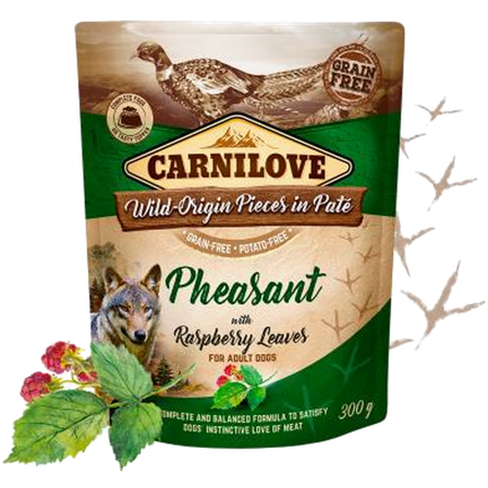 Carnilove - Dog Pouch Paté fasan med bringebærblader 300 g - Hund - Hundefôr & hundemat - Våtfôr & våtmat - ZOO.no