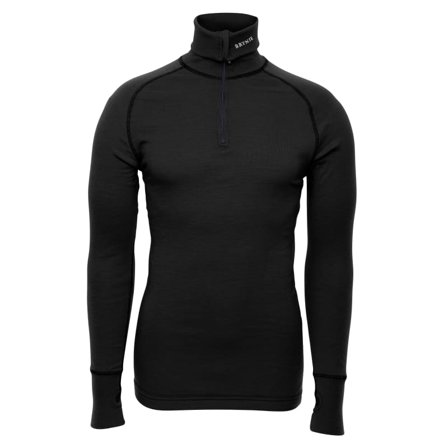 Brynje Arctic Zip Polo Shirt with Thumbfingergrip Men base layer tops Black XS