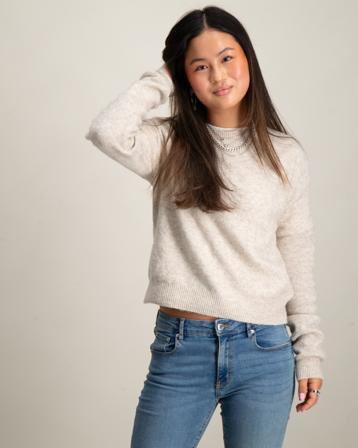 LMTD NLFLODET LS SHORT KNIT Beige Pullover Mädchen - Kidsbrandstore