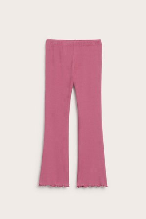 Kappahl | Ribbestrikket flare-leggings | Mørkerosa