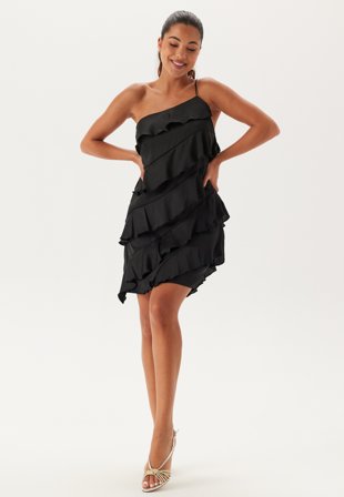 Bubbleroom Occasion One shoulder Short Frill Dress Klær