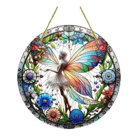 Akryl Skogfe Mønster Hengende Skilt Dekorasjon for Vinduer Dører Dekor[D]