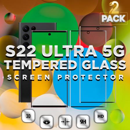 2 Pack Samsung S22 Ultra 5g -9h Härdat Glass -3d Super Kvalitet