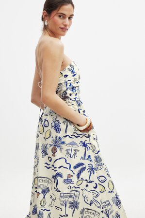 Karolina Kling x NA-KD Bandeau Tie Back Dress - Stropløse kjoler - Flerfarvet - EU 42