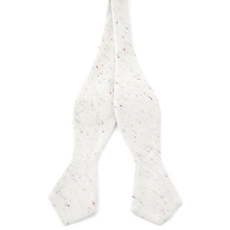 White Linen Self-Tie Bow Tie for Men - Self-tie bow ties