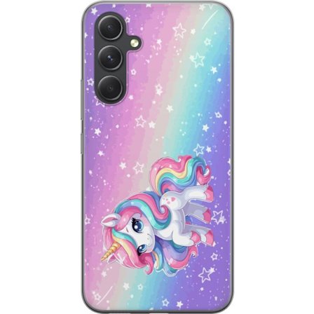 Kompatibelt Mobildeksel til Samsung Galaxy A55 Stitch i polaroidrammer med blå pastelltoner og søte uttrykk i collage med hjerter