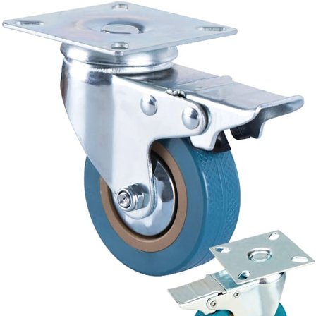 Möbelhjul 100 mm - Metallhjul med broms