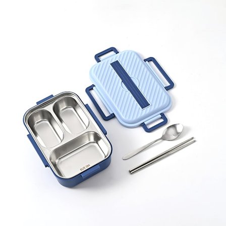 Bento Matboks 1050ml Dobbelt Lag 3 Rom Design 304 Rustfritt Stål