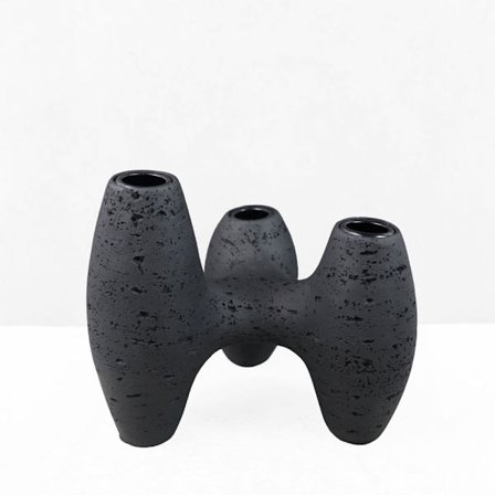 Musta hartsikynttilänjalka – 18,5 x 15,5 x 15,5 cm