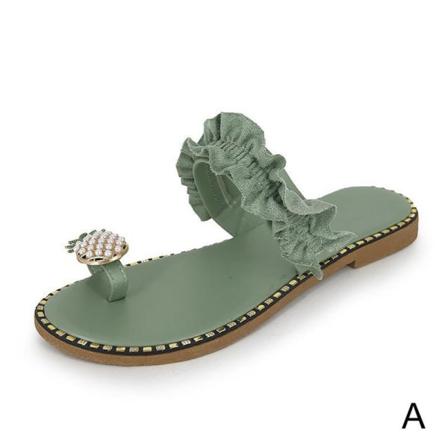 Kvinnor Sommar Sandaler Ananas Sandaler Clip Toe Flip Flops Boho