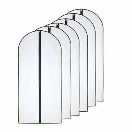 Mølsikre tøjposer 60 x 100 cm (24'' x 40'') Sort side Åndbare Gennemsigtige Poser med lynlås til opbevaring af tøj