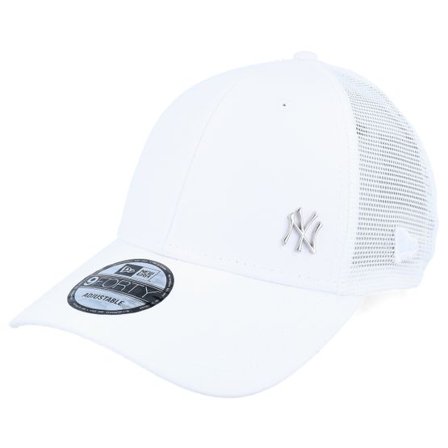 New Era - MLB Vit trucker Keps - New York Yankees Flawless 9FORTY White Trucker @ Hatstore