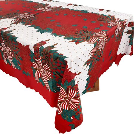 150 * 180cm Rød Rektangulær Juleduks Anti-Skli Polyester