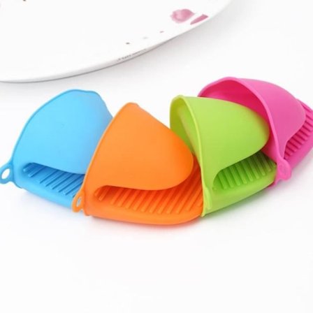 LCC silikonehandsker - Anti-slip striber - Isolerede pladeholdere - Køkken