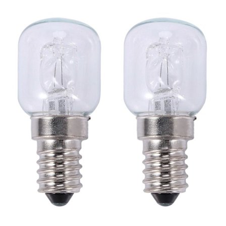 2x E14 Högtemperaturlampa 500 grader 25W Halogenlampa för ugn E14 250V 25W Kvartsglödlampa