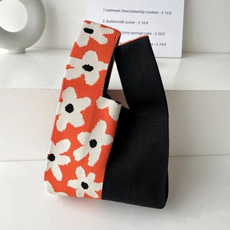 Stickad handväska handledsväska 4 4 4