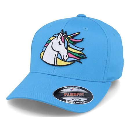 Unicorns - Blau Flexfit Cap - Kids Rainbow Unicorn Hawaii Ocean Flexfit @ Hatstore