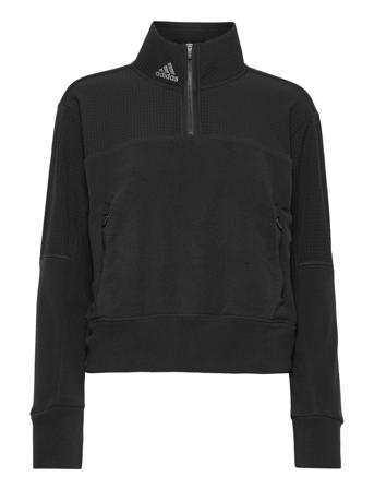 W Flc Qtr Z J Sweat-shirt Genser Svart Adidas Golf