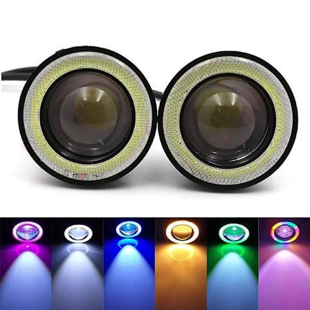 3.0 Angel Eye Sumuvalo 12v Universaali 2.5 COB LED Yönäkymävalo 3.5 Ajovalo Valkoinen Sininen Pinkki Keltainen Vihreä 64/76/89mm Sininen 2.5 tuumaa