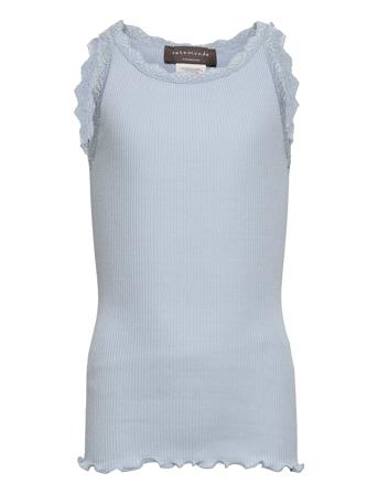 Silk Top W/ Lace Blue Rosemunde Kids