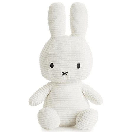 Miffy Large Bunny Corduroy myk leketøy, hvit
