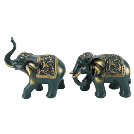 2 stk. Resin Elefant Deko Elefant Statue Hjem Indretning til Stue Studie Soveværelse Kontor