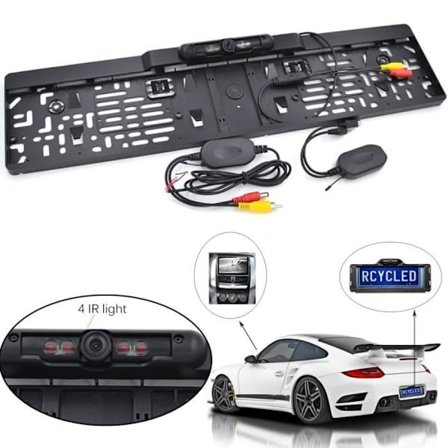 Trådløst IR bagkamera med 170 grader Parkeringshjælp nummerplade - HAJ