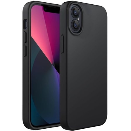 iPhone 16 Matt Svart Silikon Skal