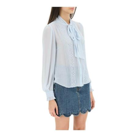 Self Portrait, Blouses Blauw, Dames, Maat:S