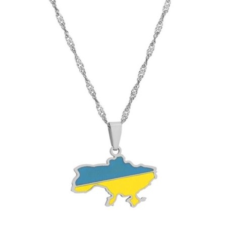 Ukraine Kart anheng Halskjede Halskjede SØLV